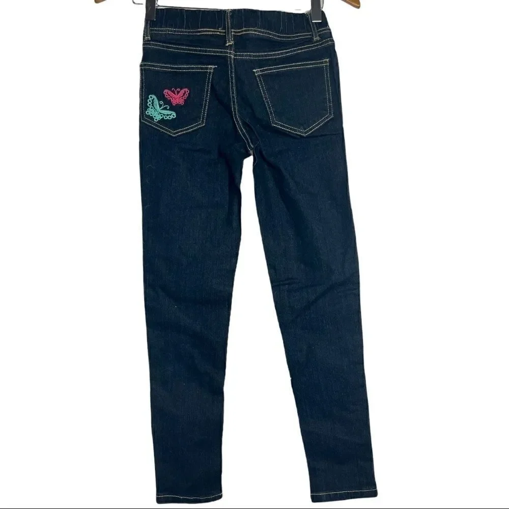 Route 66 Jeggings with Butterflies in Blue Denim Girls Size 10 - Picture 2 of 4